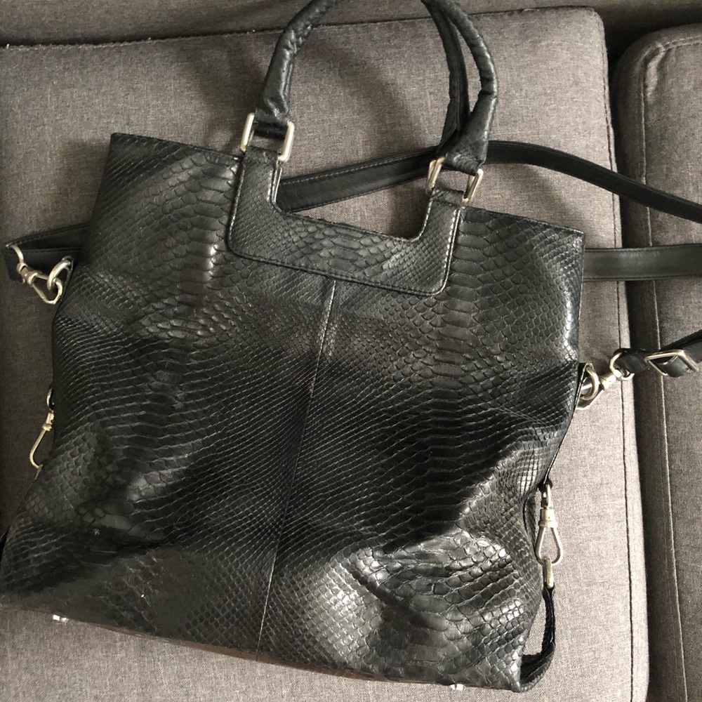 Genuine real Python leather snakeskin shoulder bag